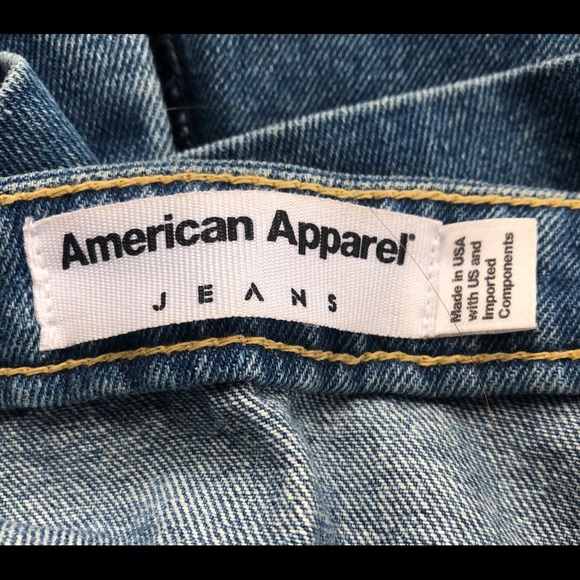 American Apparel Denim Buttoned Front A-line Skirt - Picture 6 of 7